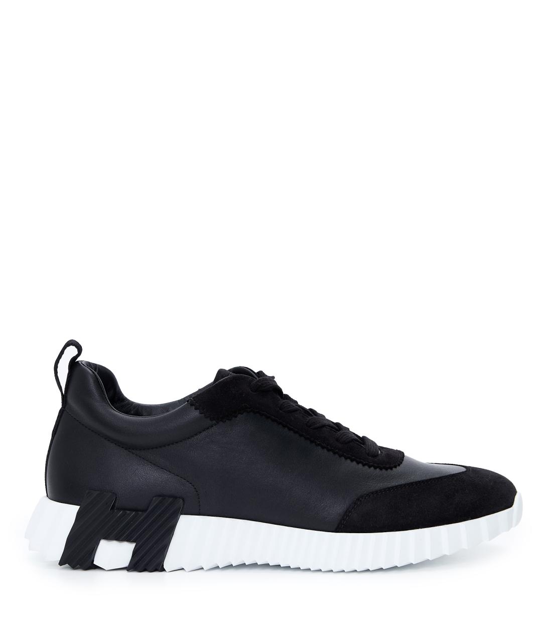 HERMES Черные кожаные низкие кроссовки / кеды, фото 7