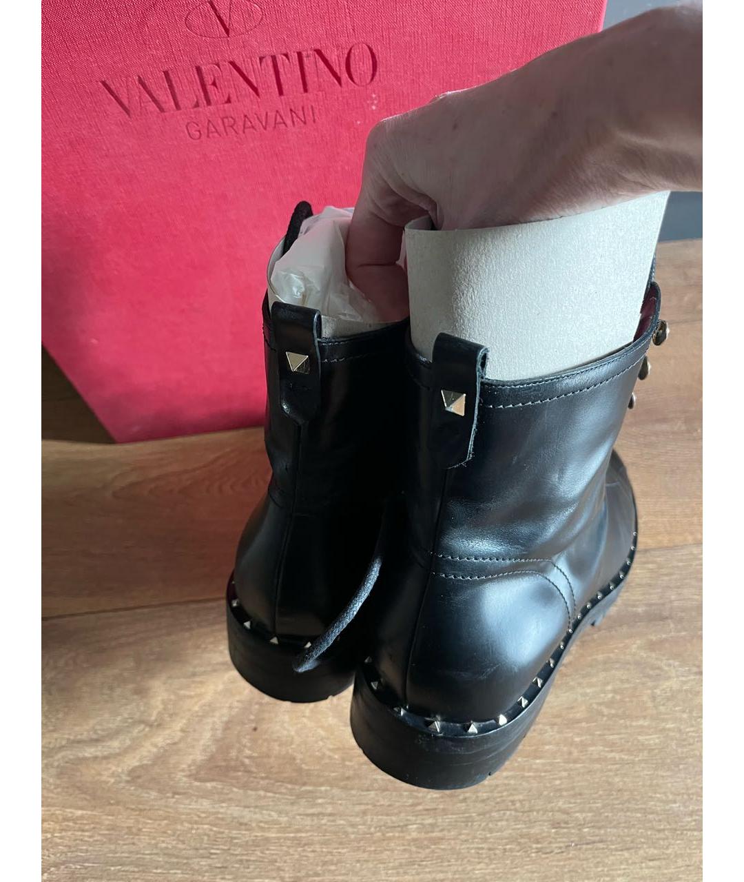 VALENTINO Черные кожаные полусапоги, фото 7
