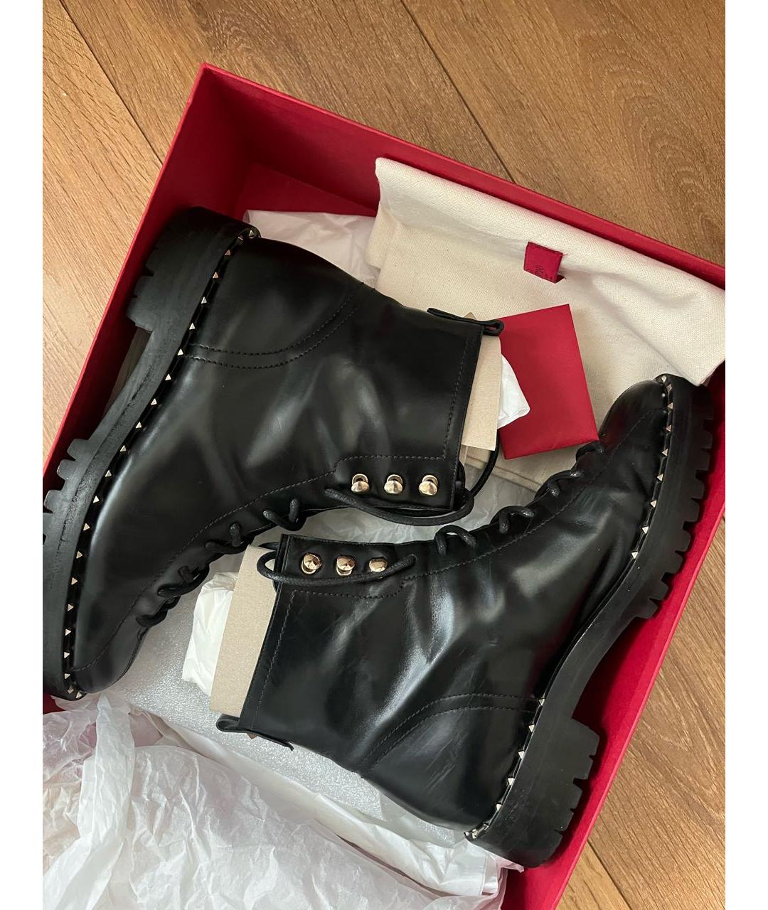 VALENTINO Черные кожаные полусапоги, фото 2