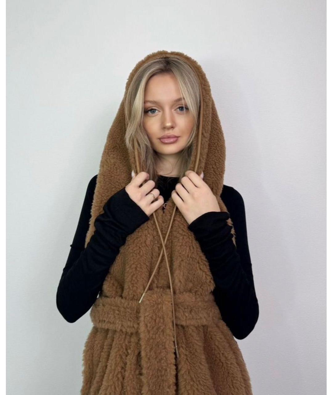 MAX MARA Коричневый меховой жилет, фото 8