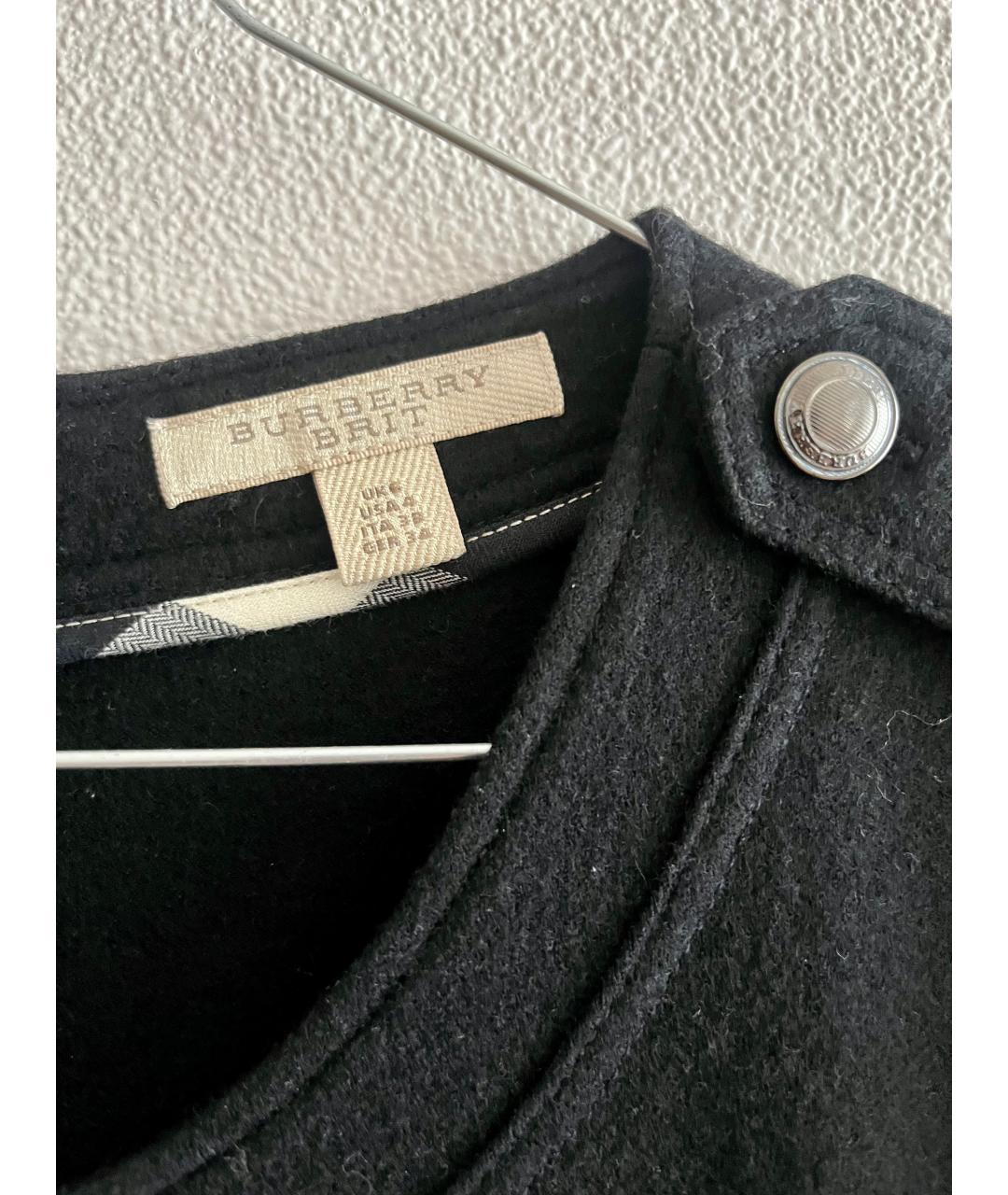 BURBERRY Черное шерстяное повседневное платье, фото 3
