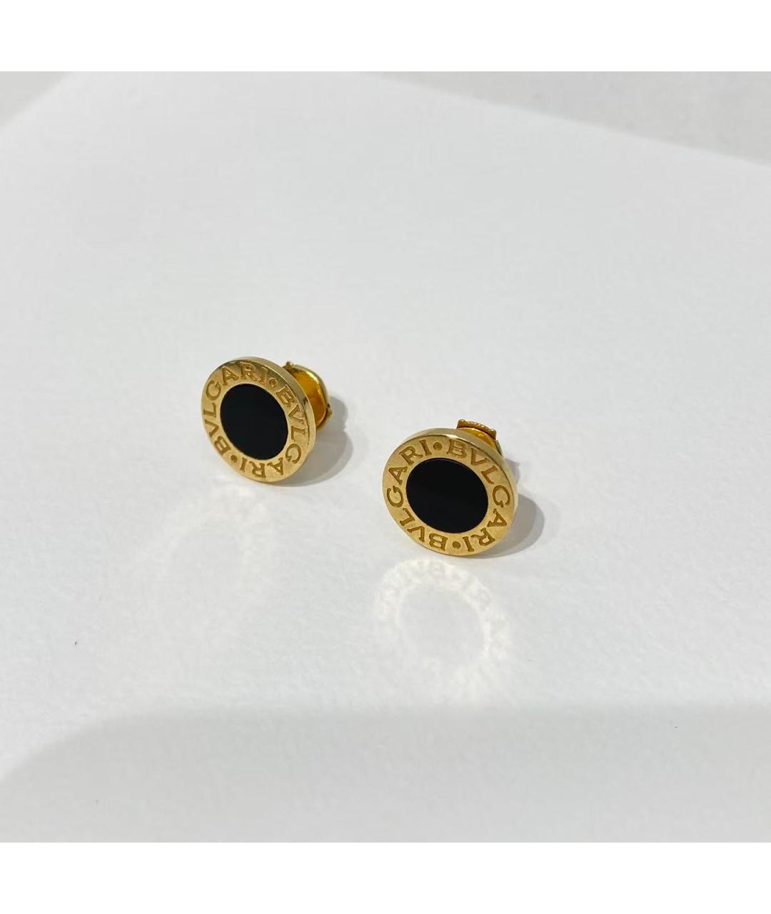 BVLGARI Черные серьги из желтого золота, фото 3