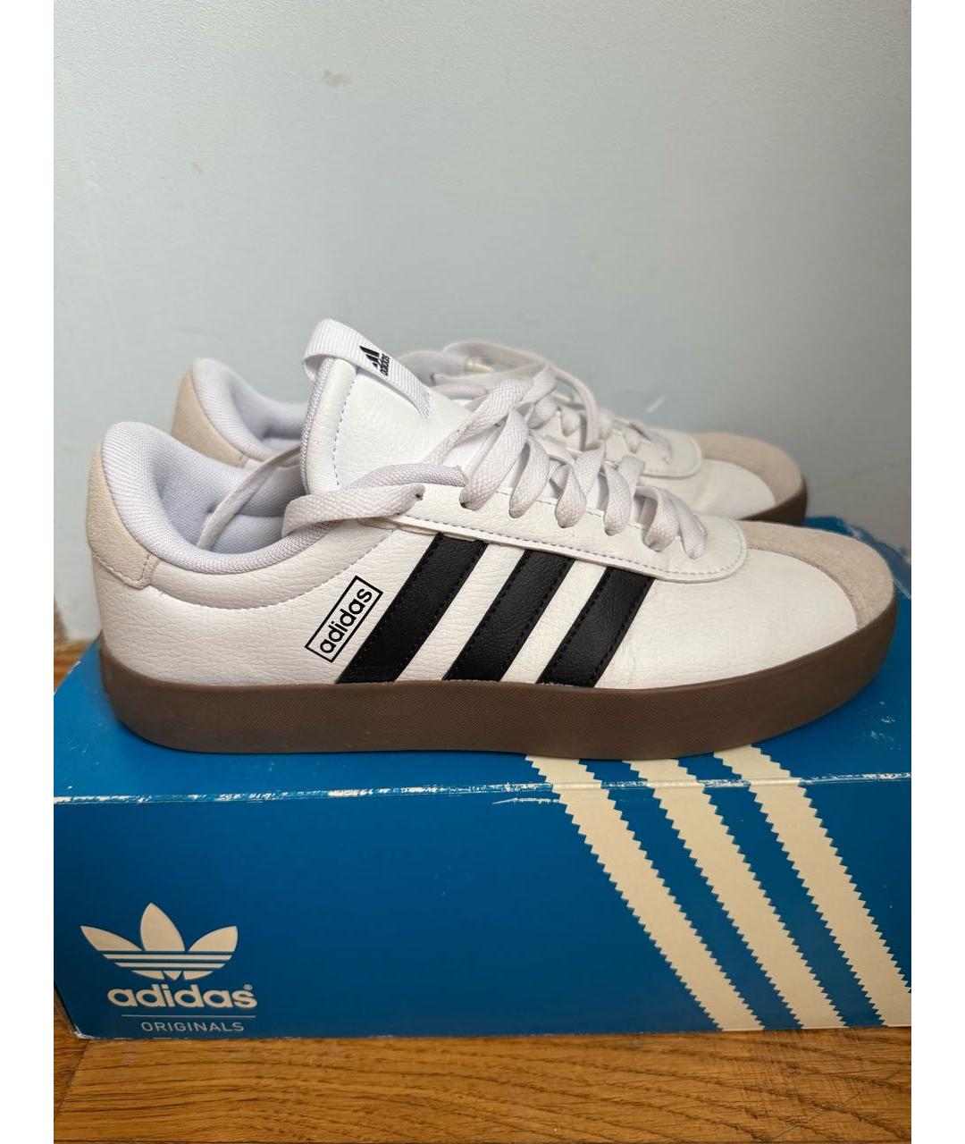 ADIDAS Белые кожаные низкие кроссовки / кеды, фото 5