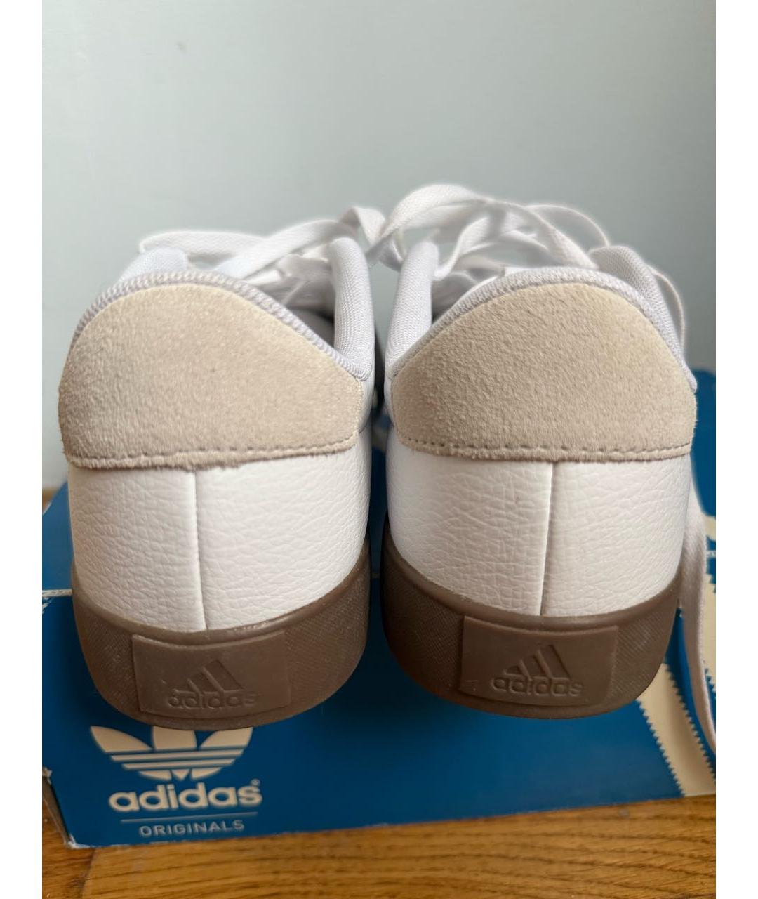 ADIDAS Белые кожаные низкие кроссовки / кеды, фото 4
