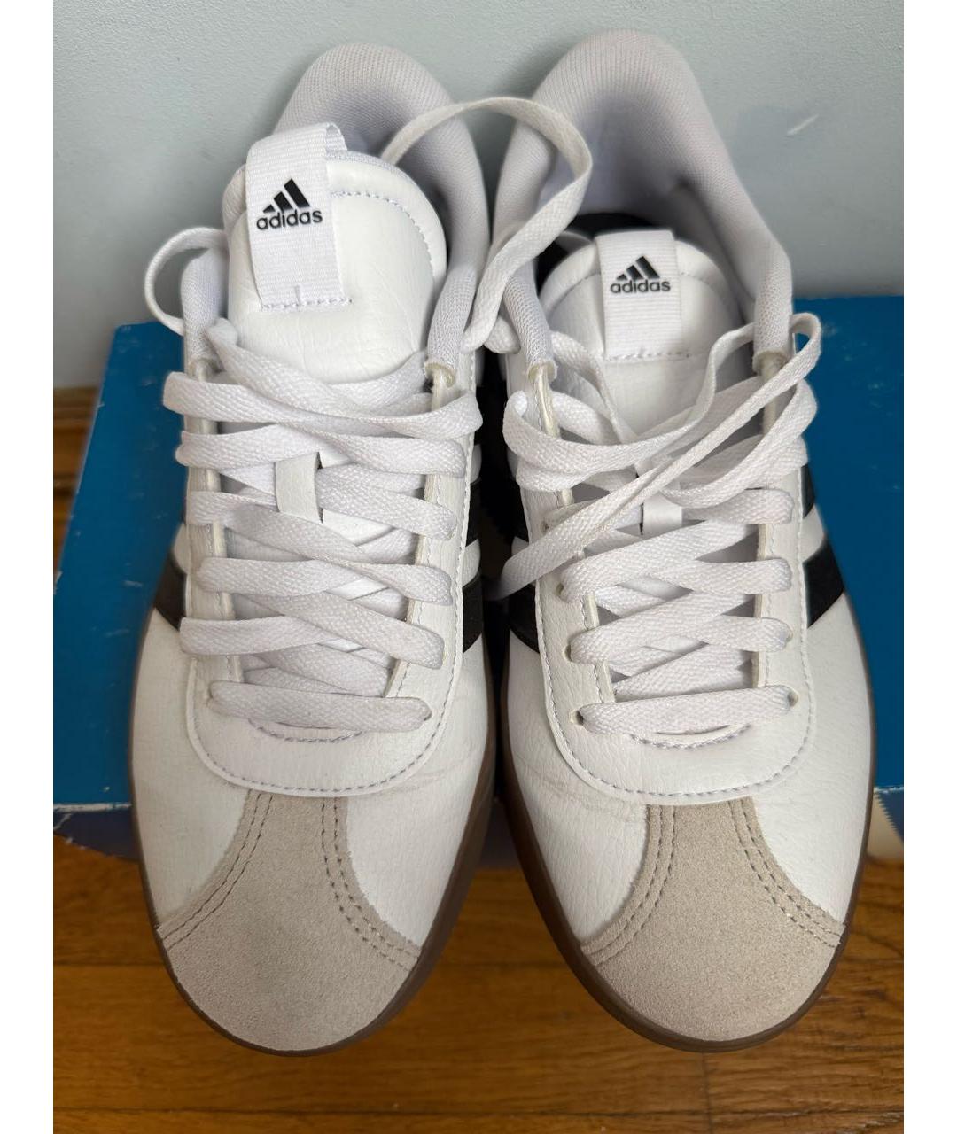 ADIDAS Белые кожаные низкие кроссовки / кеды, фото 2