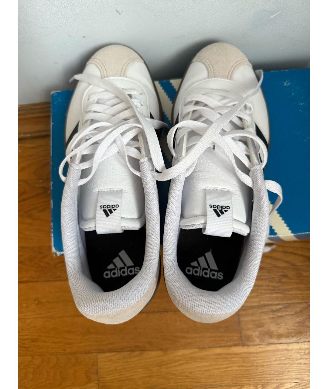 ADIDAS Белые кожаные низкие кроссовки / кеды, фото 3