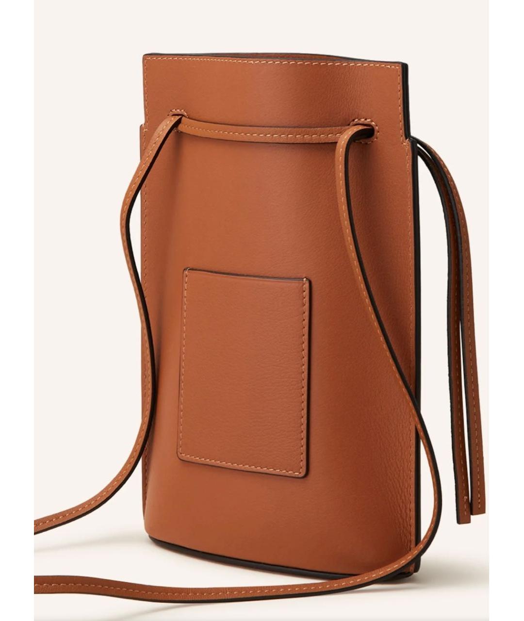 LOEWE Коричневая кожаная сумка через плечо, фото 2