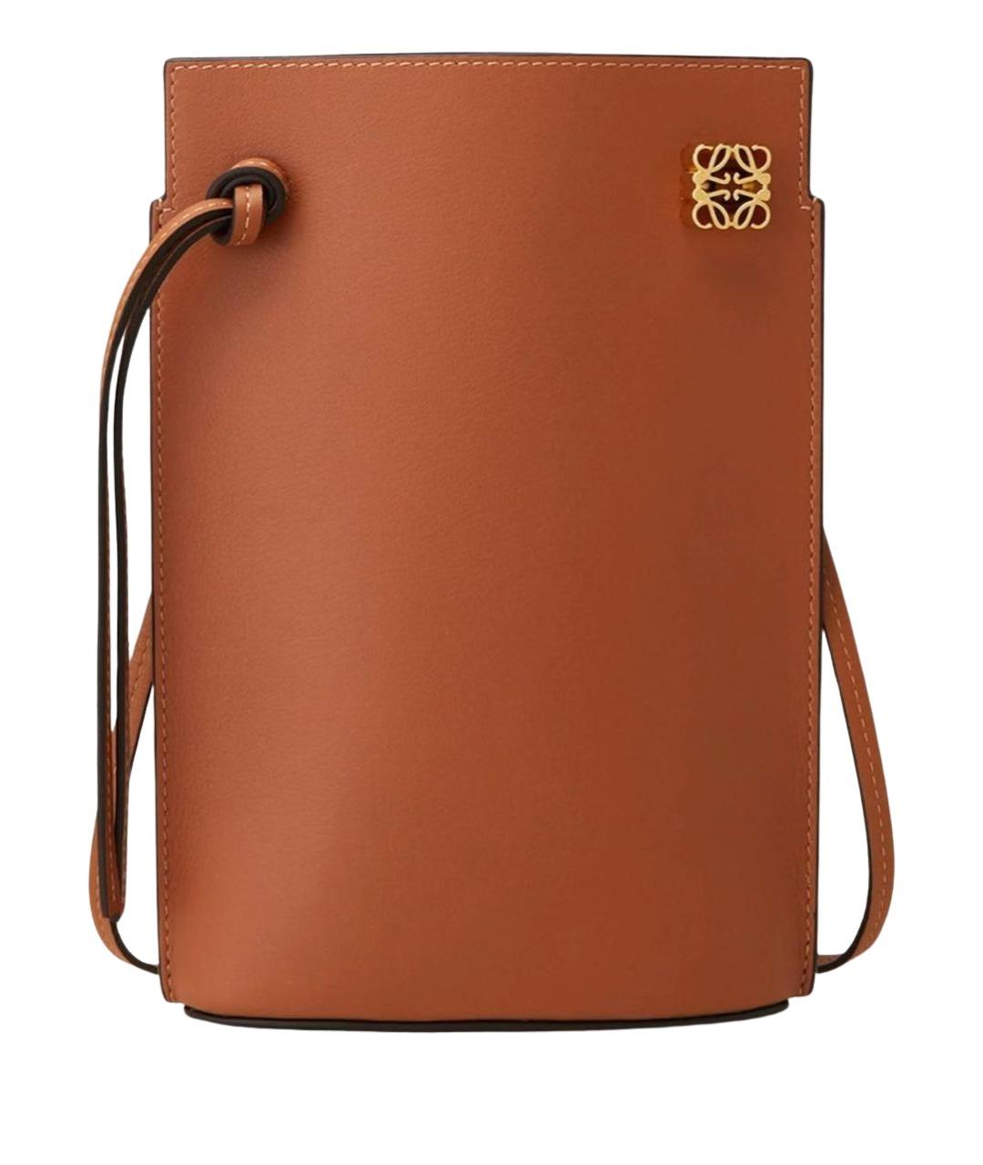 LOEWE Коричневая кожаная сумка через плечо, фото 5
