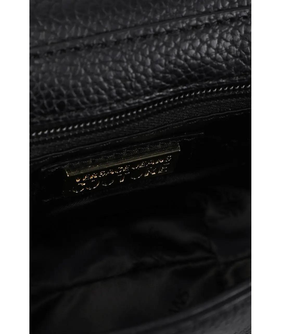 VERSACE JEANS COUTURE Черная сумка с короткими ручками из искусственной кожи, фото 3