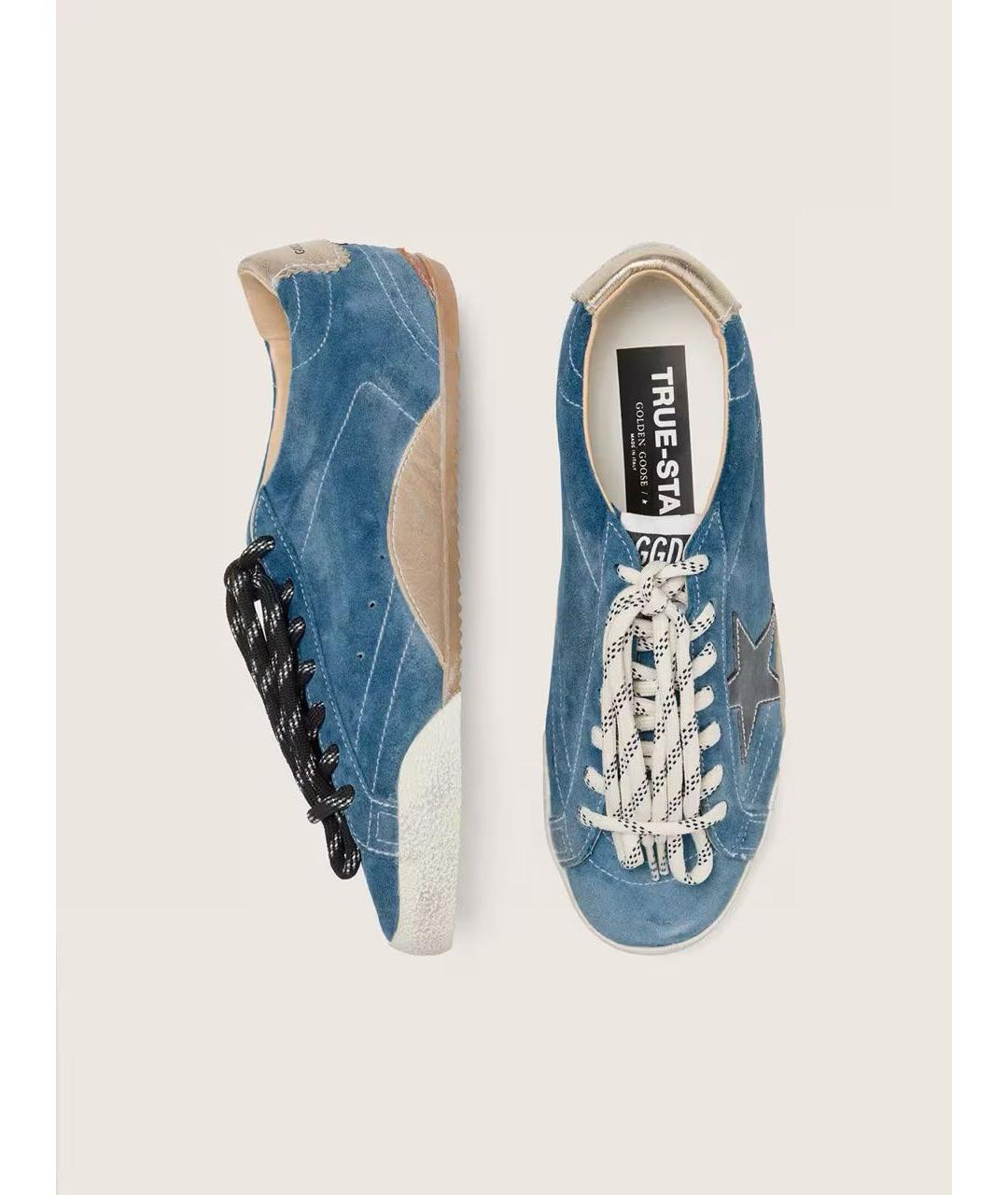 GOLDEN GOOSE DELUXE BRAND Синие кожаные кеды, фото 3