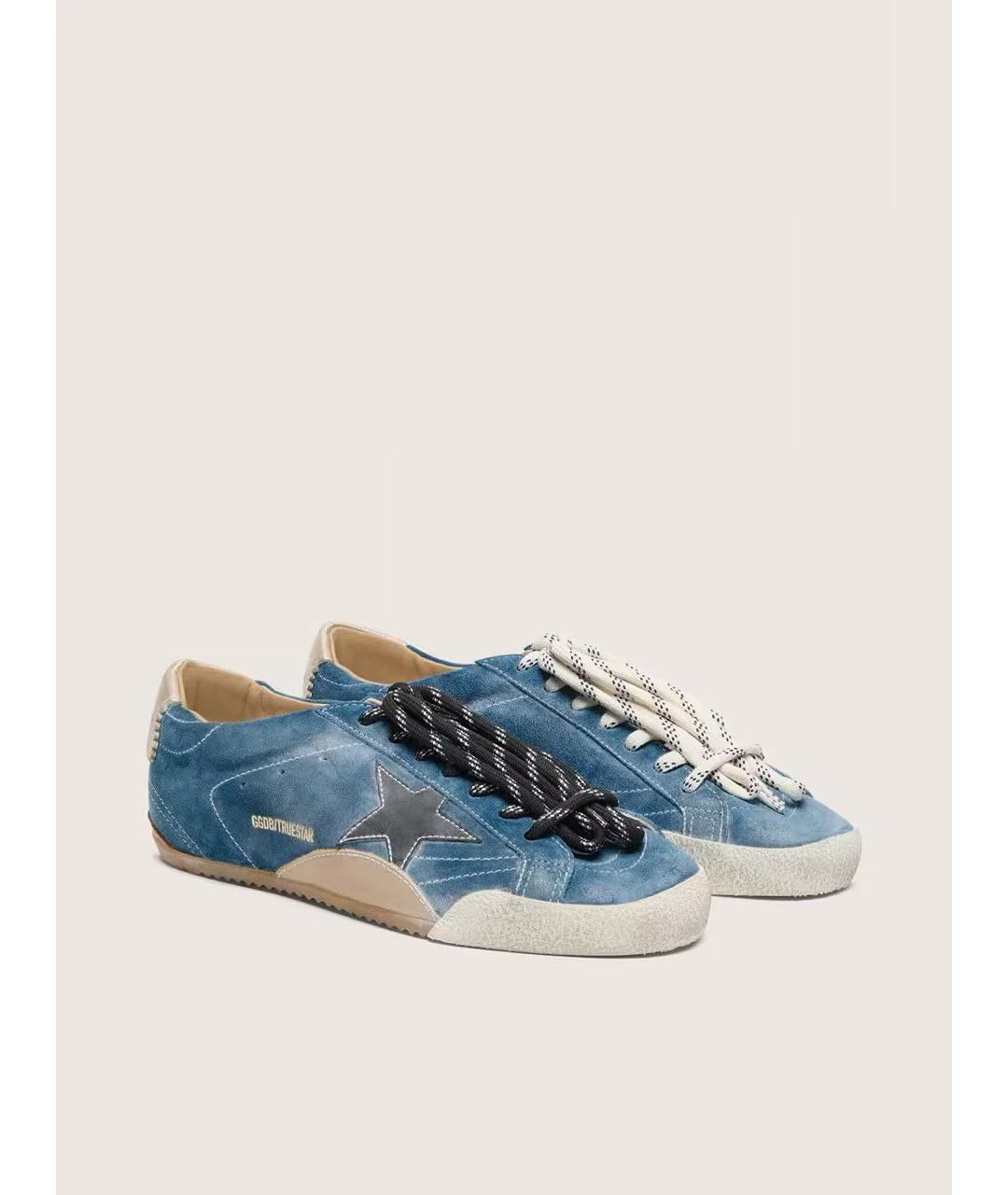 GOLDEN GOOSE DELUXE BRAND Синие кожаные кеды, фото 2