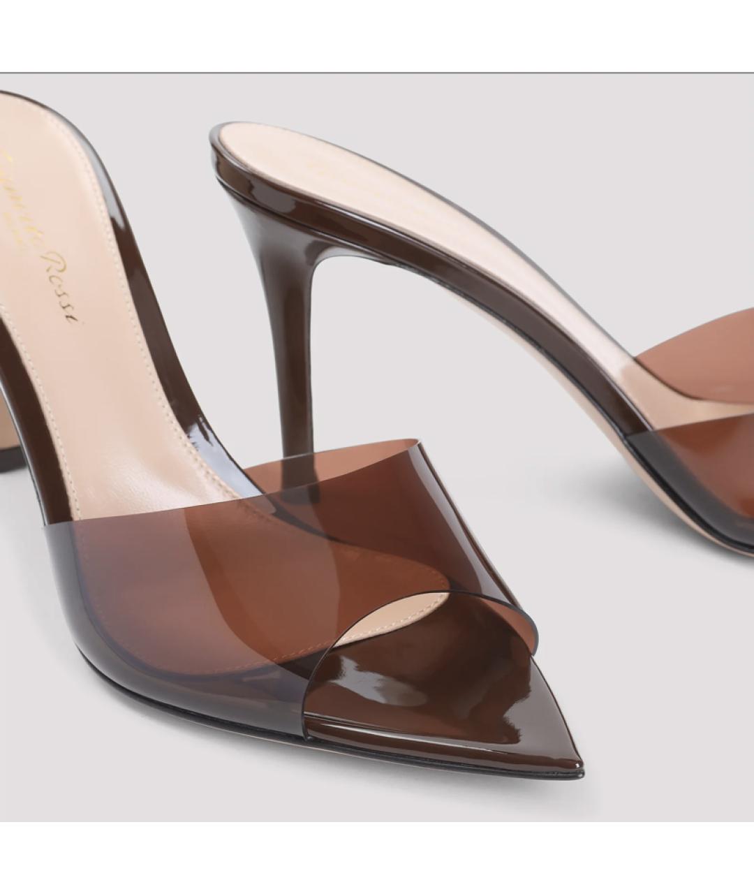 GIANVITO ROSSI Коричневые кожаные босоножки, фото 4