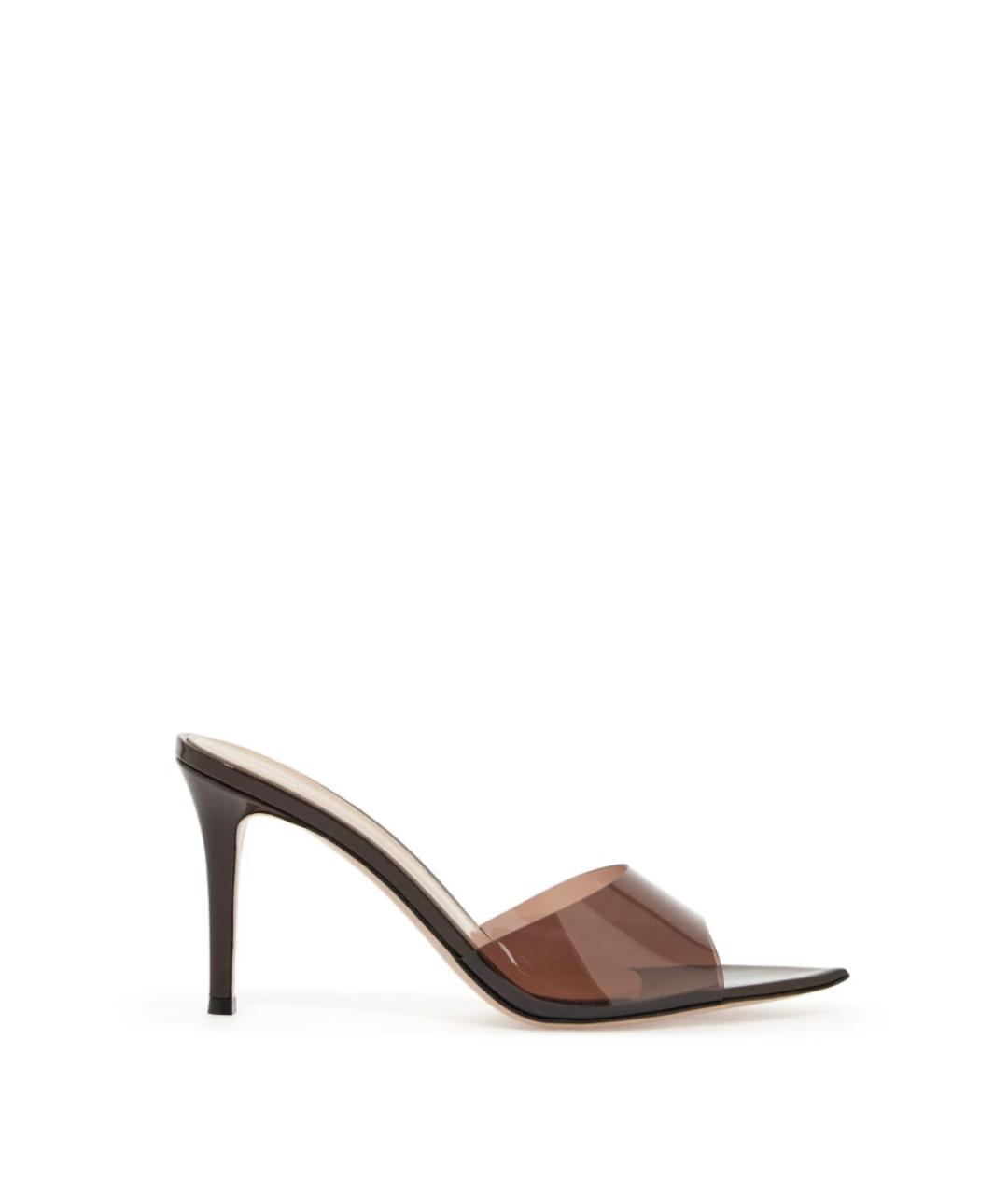 GIANVITO ROSSI Коричневые кожаные босоножки, фото 1