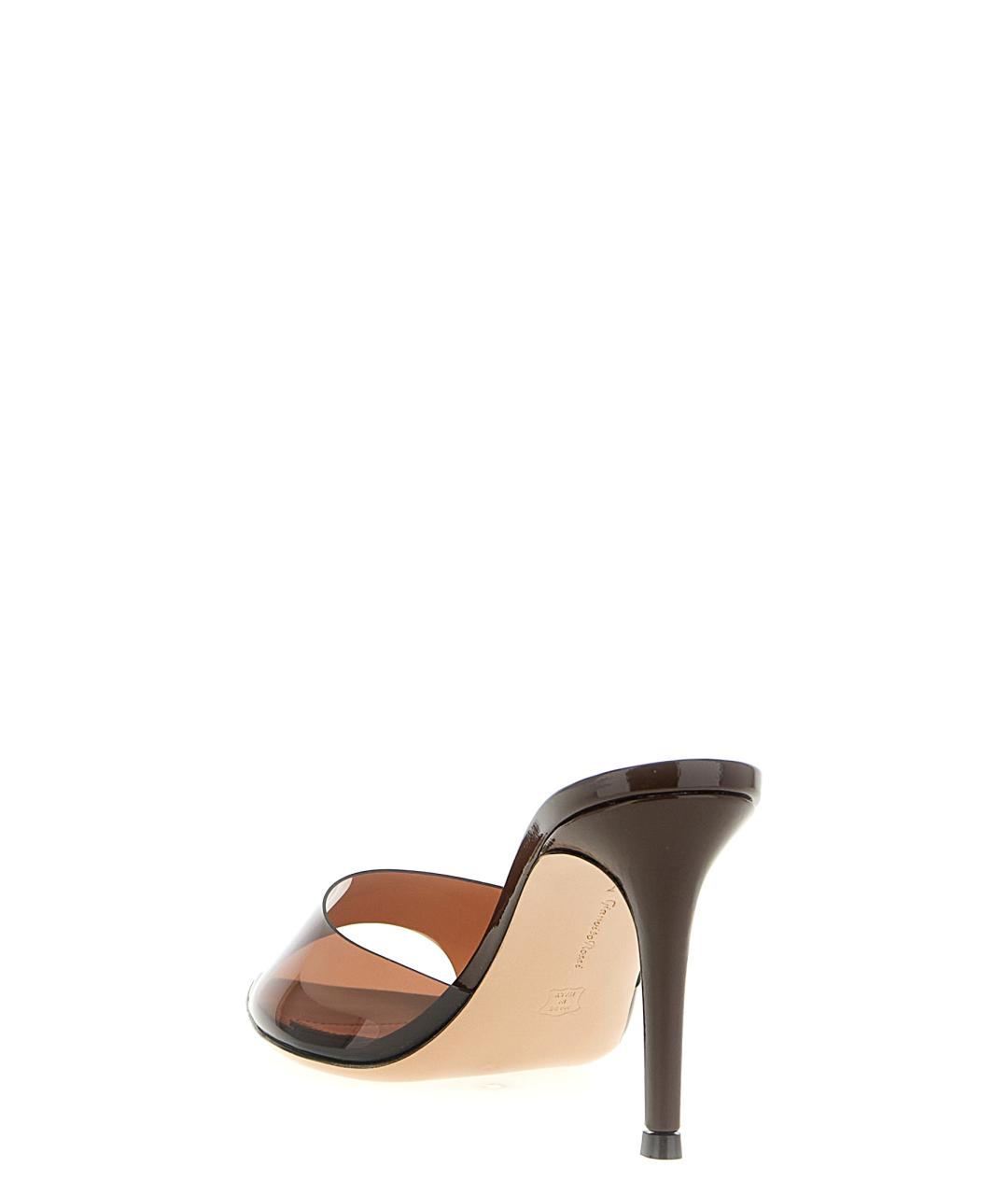 GIANVITO ROSSI Коричневые кожаные босоножки, фото 2