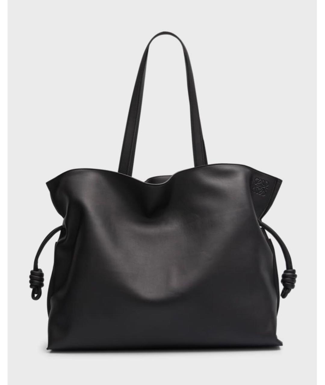 LOEWE Черная кожаная сумка тоут, фото 9