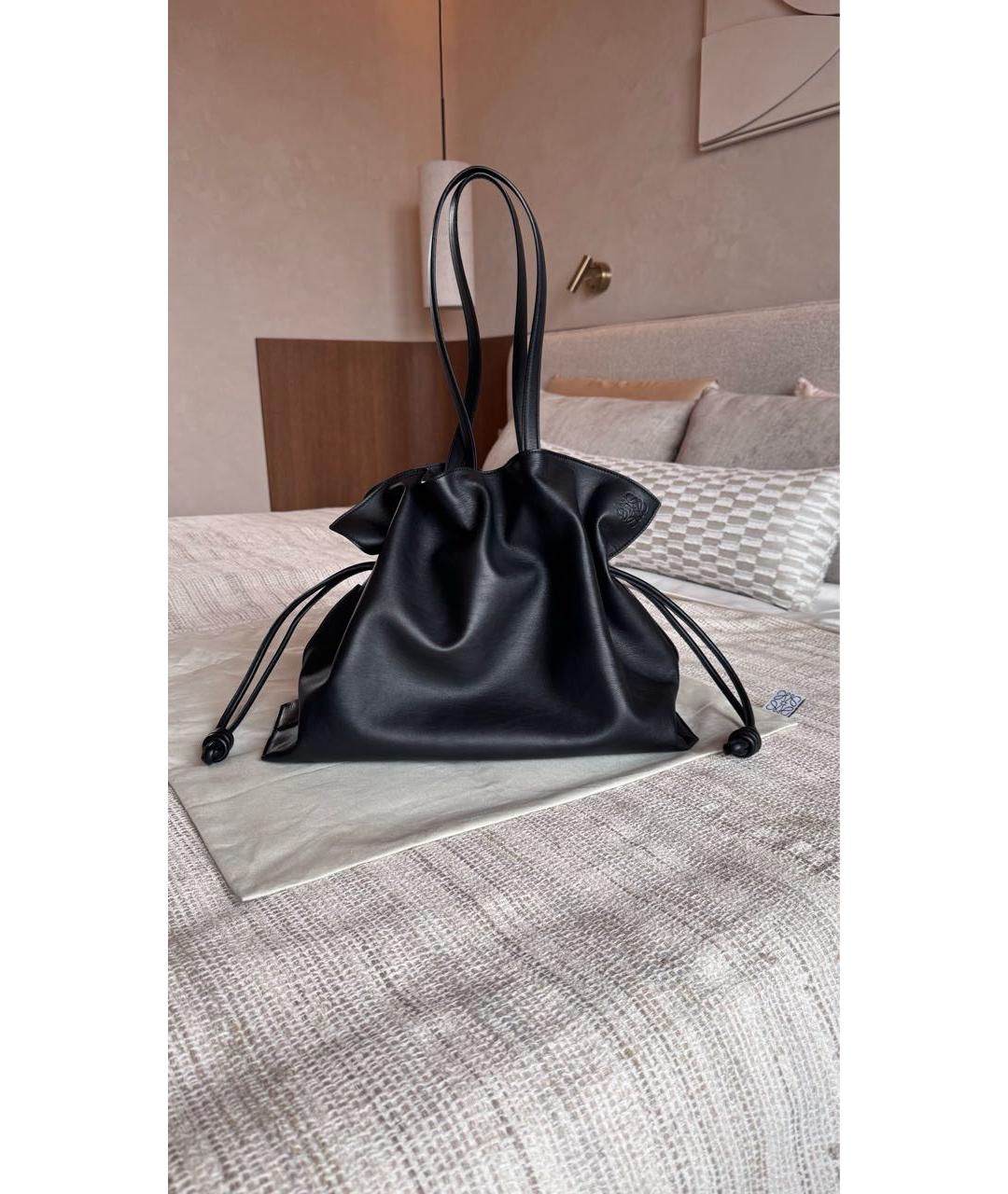 LOEWE Черная кожаная сумка тоут, фото 3