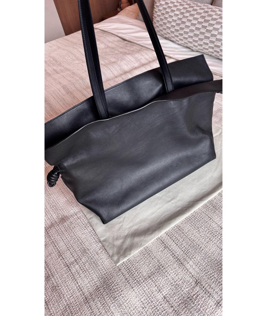 LOEWE Черная кожаная сумка тоут, фото 4