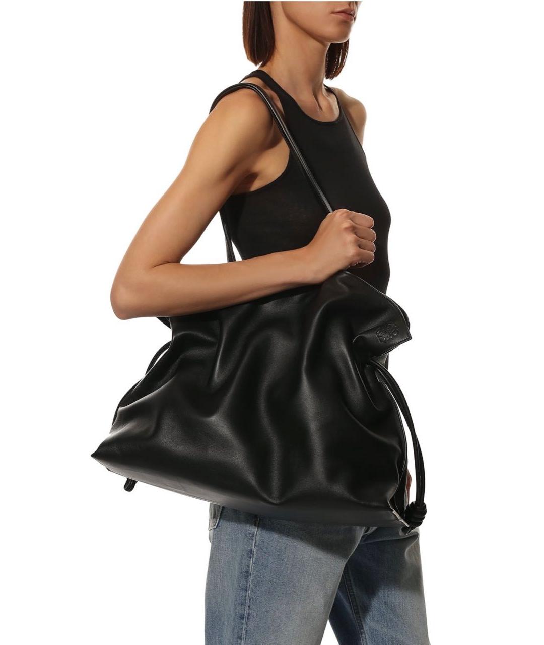 LOEWE Черная кожаная сумка тоут, фото 7
