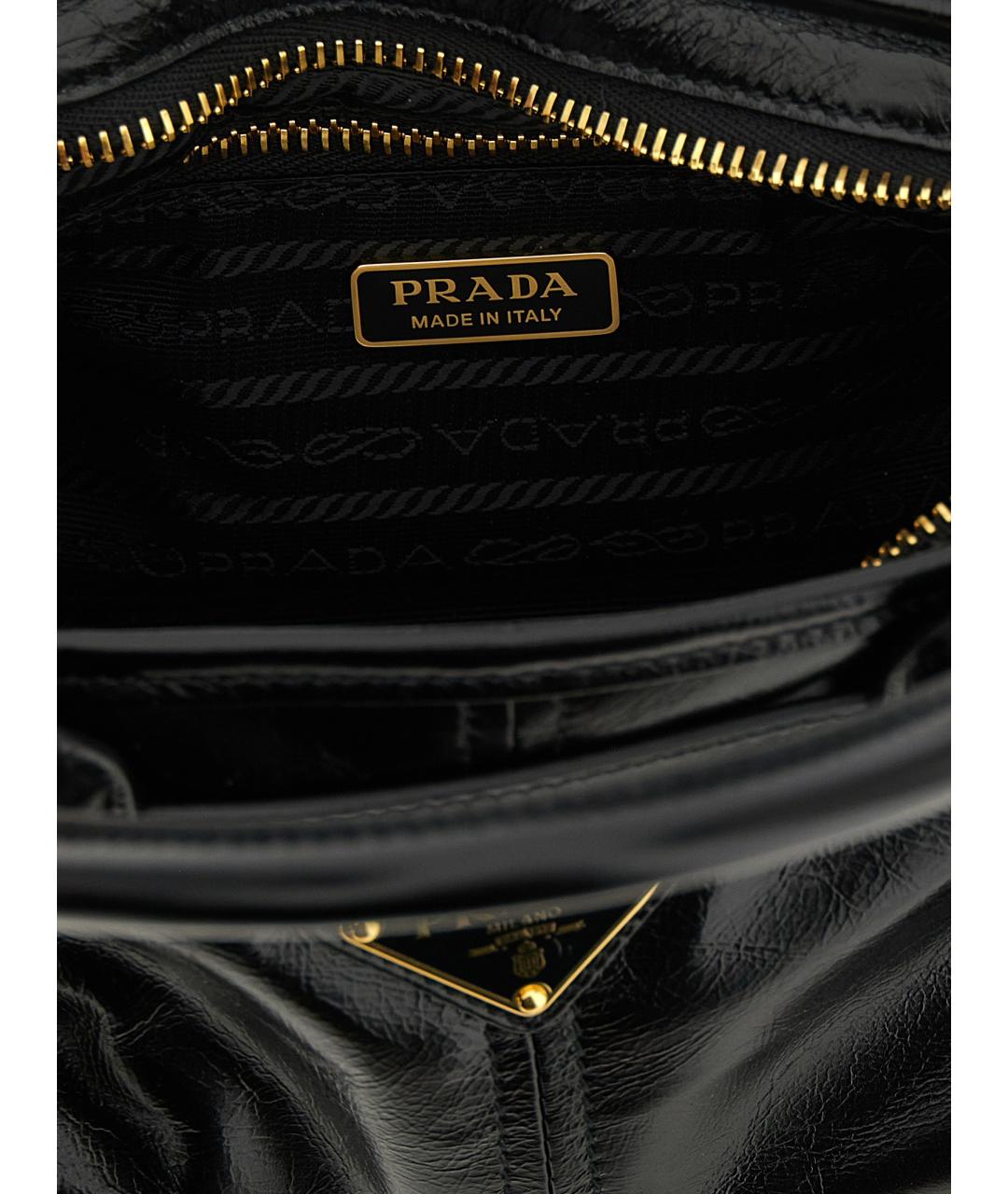 PRADA Черная кожаная сумка через плечо, фото 4