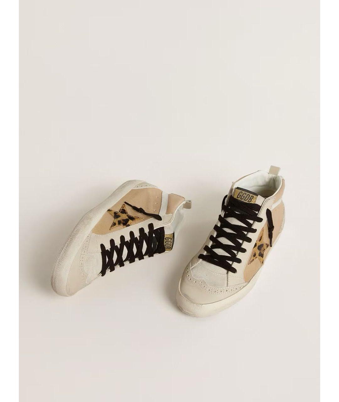 GOLDEN GOOSE DELUXE BRAND Бежевые кожаные кроссовки, фото 2