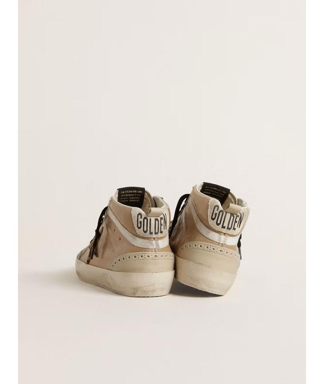 GOLDEN GOOSE DELUXE BRAND Бежевые кожаные кроссовки, фото 4