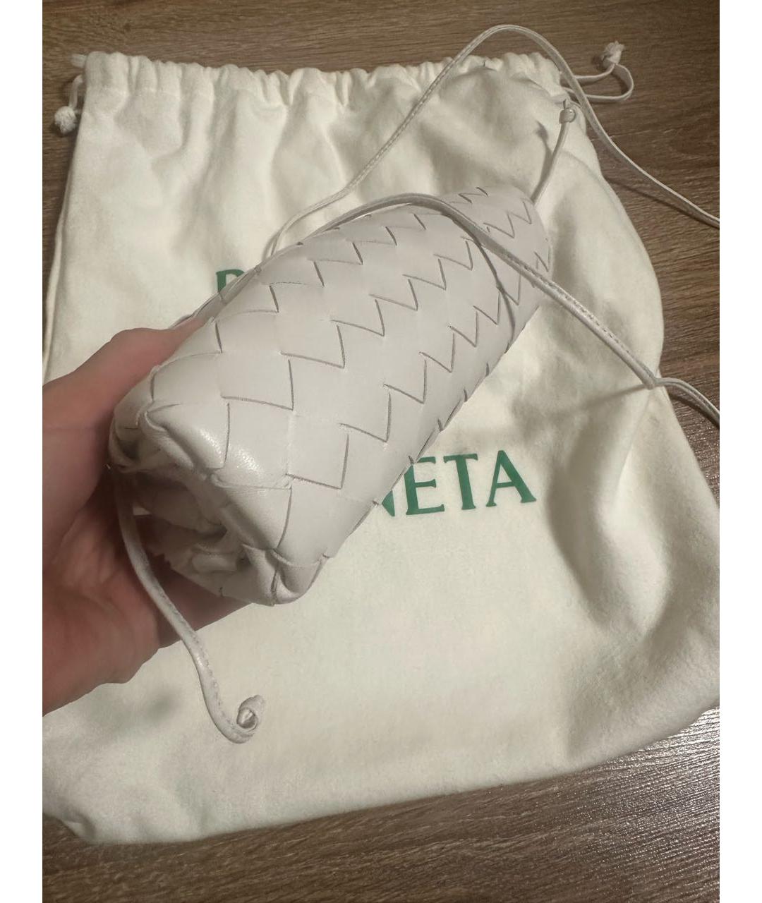 BOTTEGA VENETA Белая кожаная сумка через плечо, фото 7