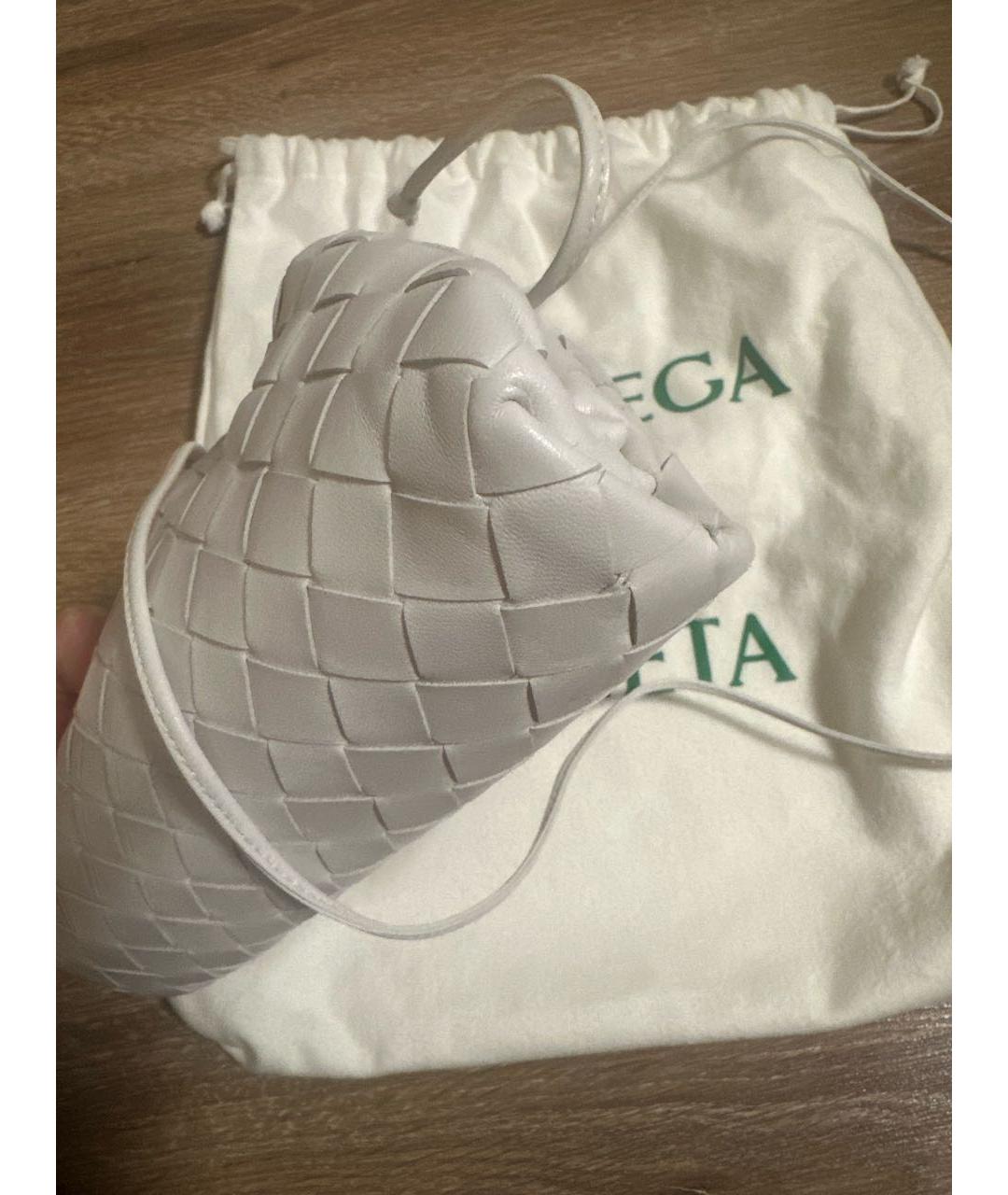 BOTTEGA VENETA Белая кожаная сумка через плечо, фото 2