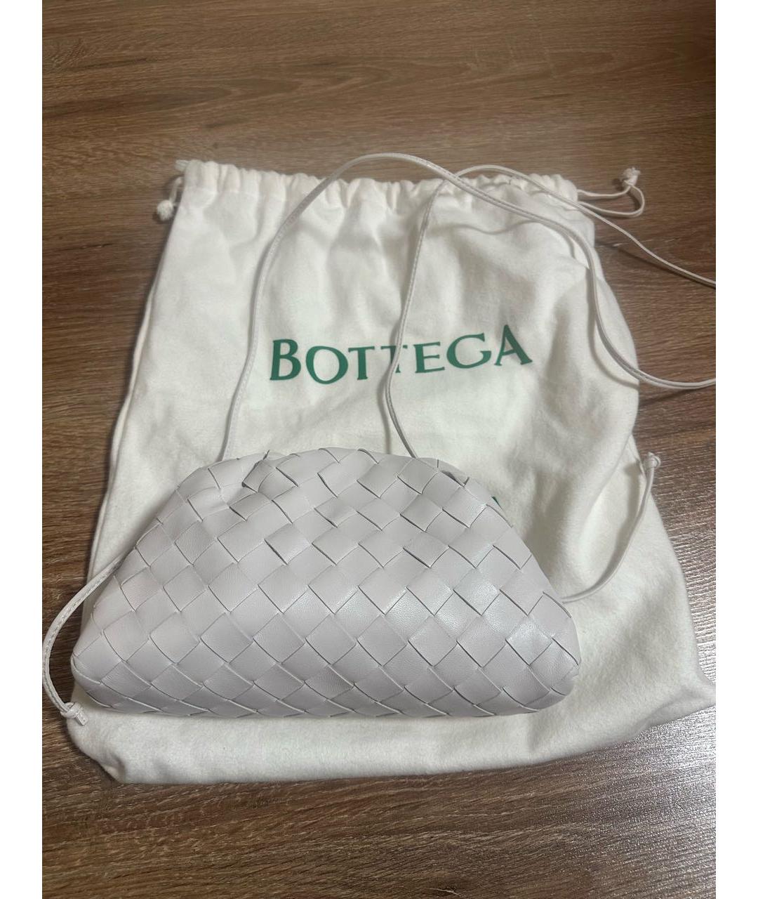 BOTTEGA VENETA Белая кожаная сумка через плечо, фото 8