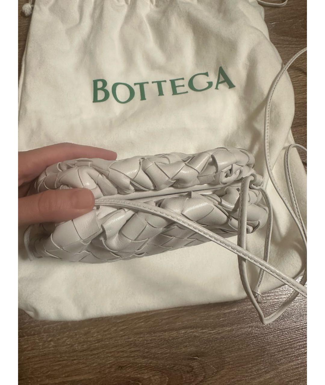 BOTTEGA VENETA Белая кожаная сумка через плечо, фото 3