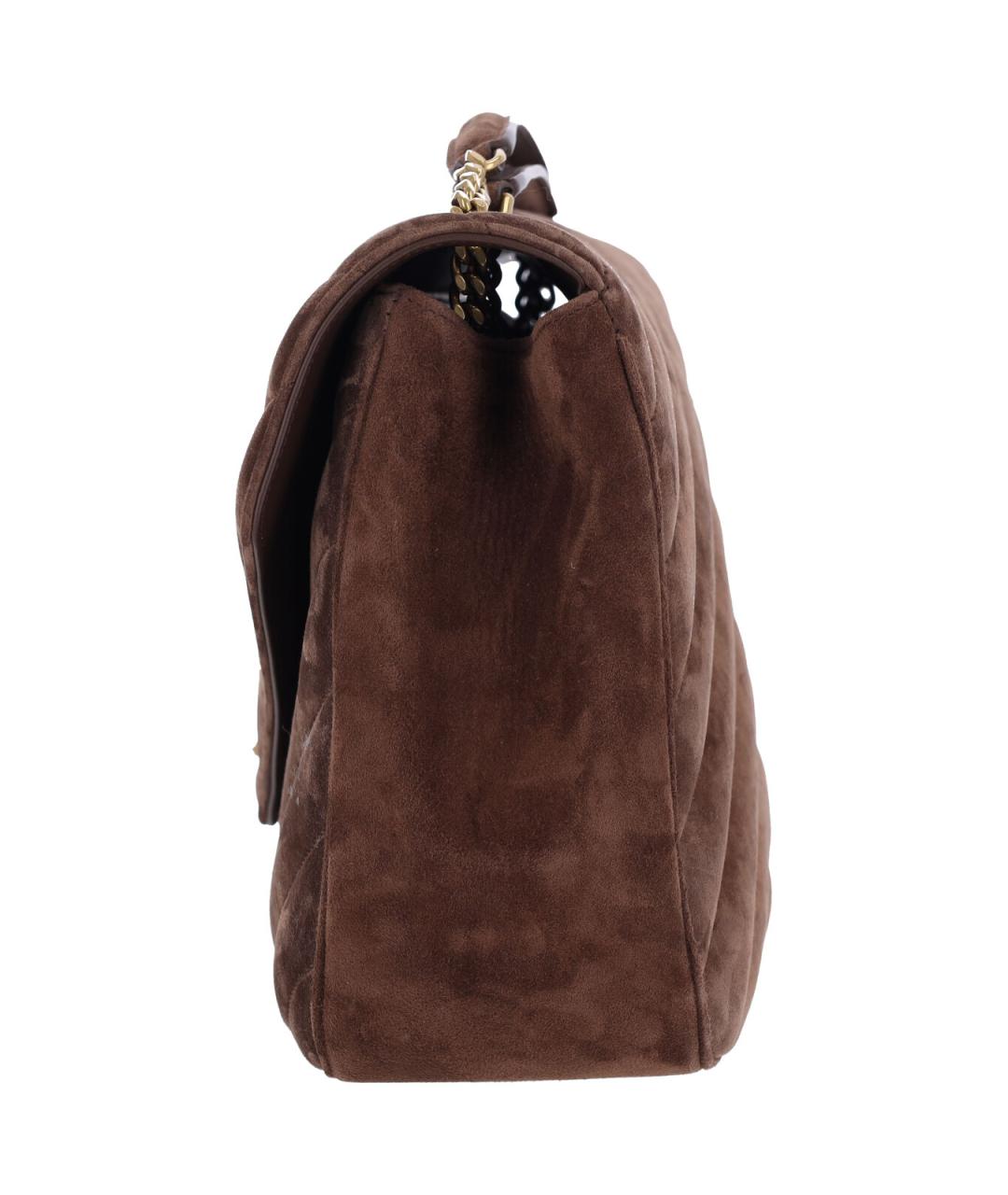 SAINT LAURENT Коричневая замшевая сумка через плечо, фото 5