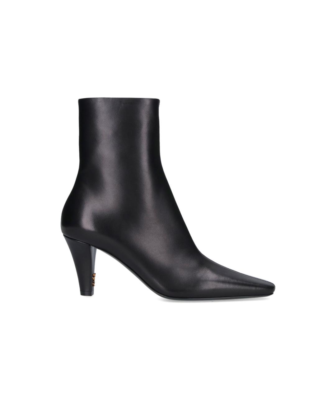 SAINT LAURENT Черные кожаные сапоги, фото 1