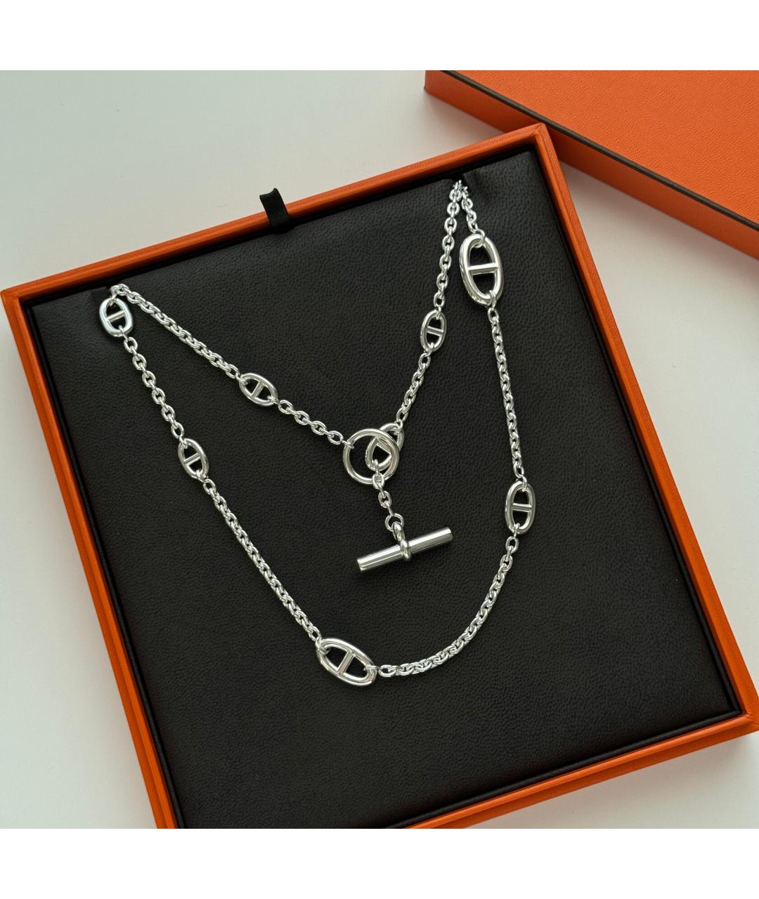 HERMES Серебряное серебряное колье, фото 3