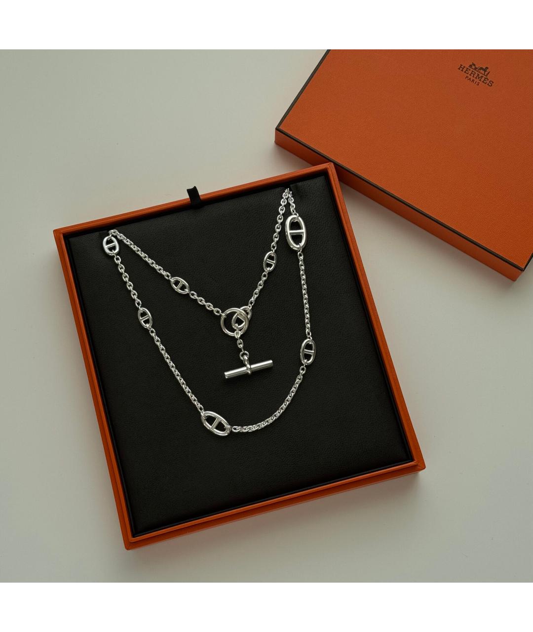 HERMES Серебряное серебряное колье, фото 2