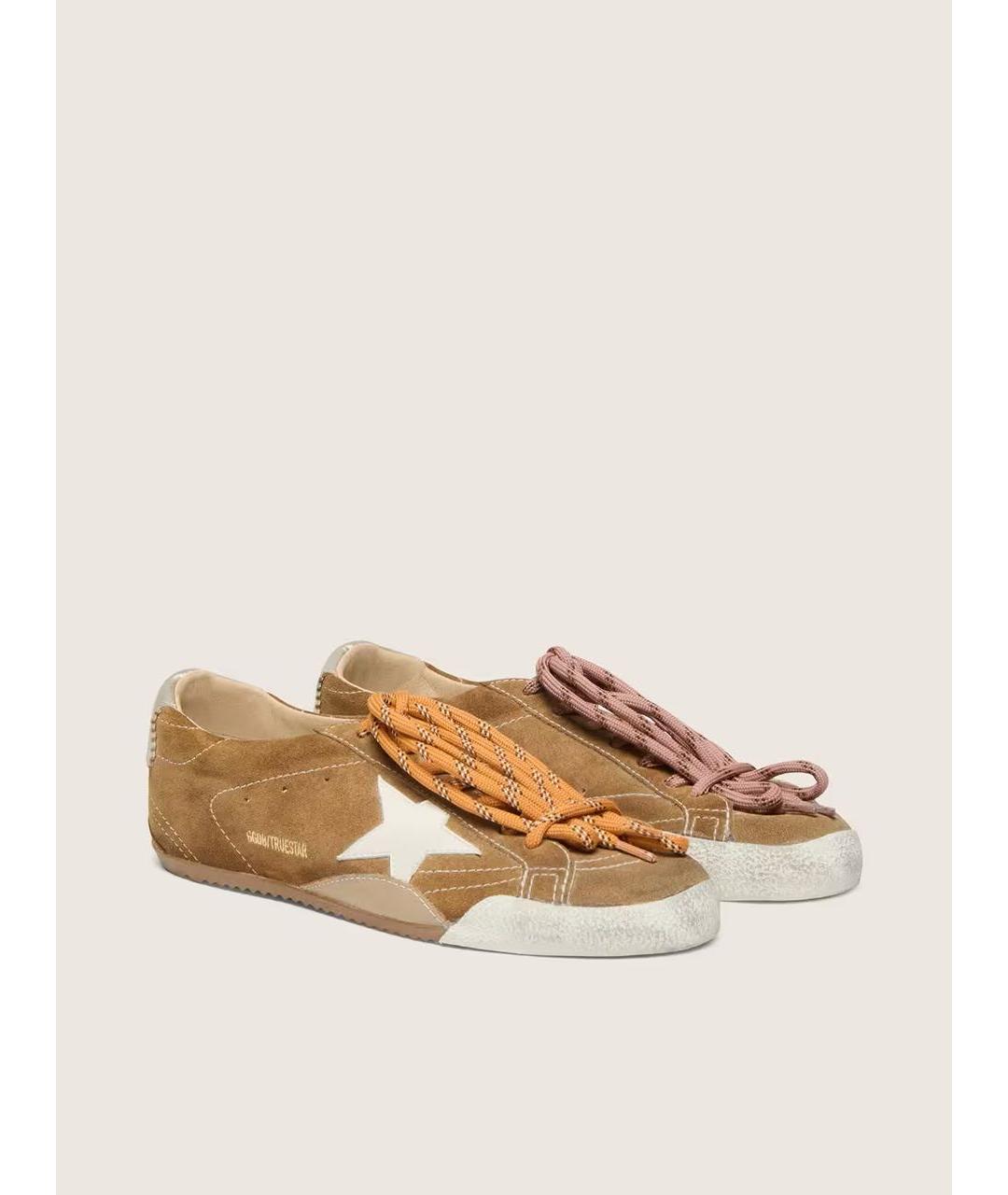 GOLDEN GOOSE DELUXE BRAND Бежевые кожаные кроссовки, фото 2