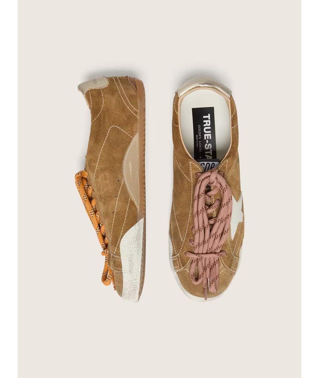 GOLDEN GOOSE DELUXE BRAND Бежевые кожаные кроссовки, фото 4
