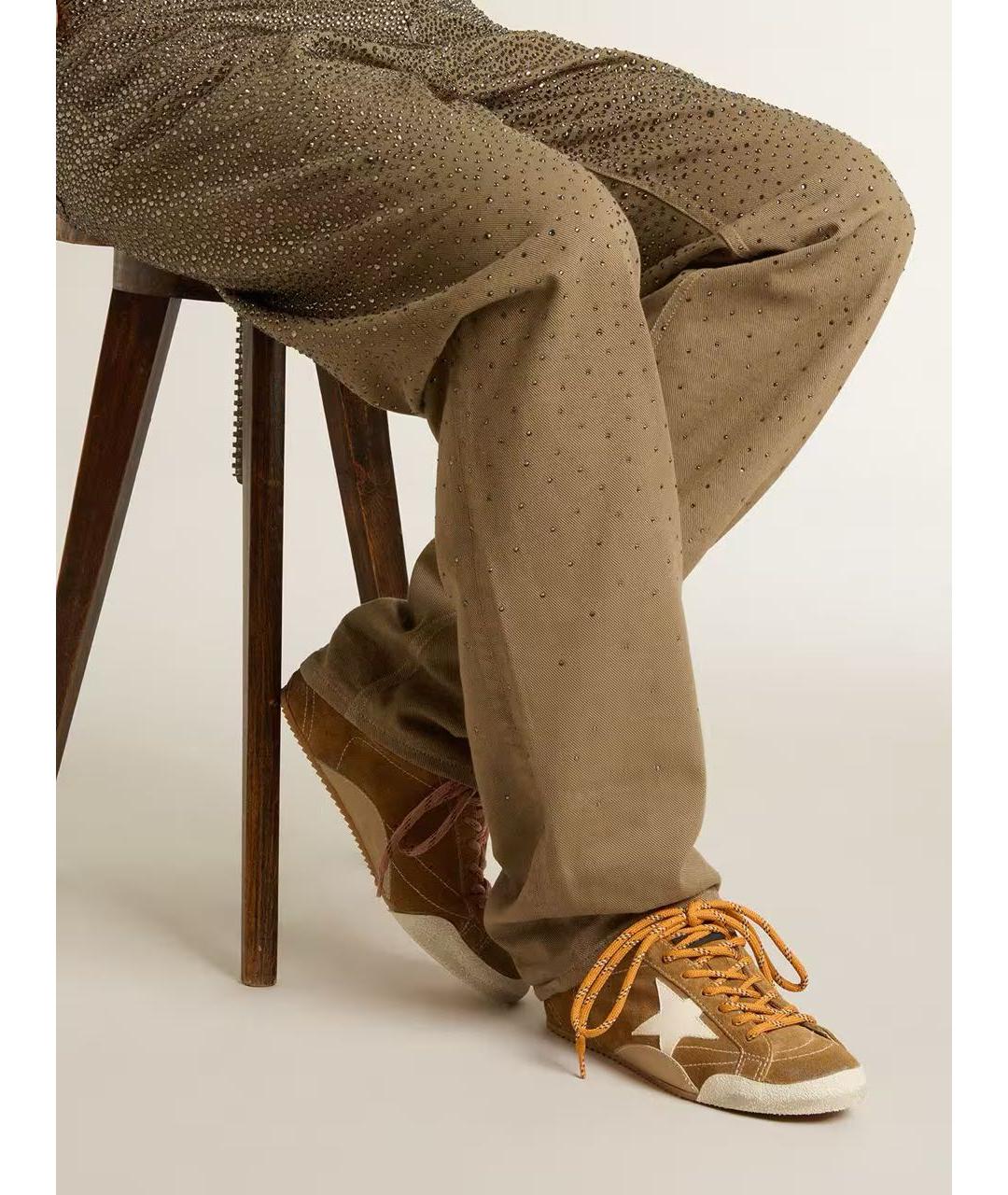 GOLDEN GOOSE DELUXE BRAND Бежевые кожаные кроссовки, фото 3