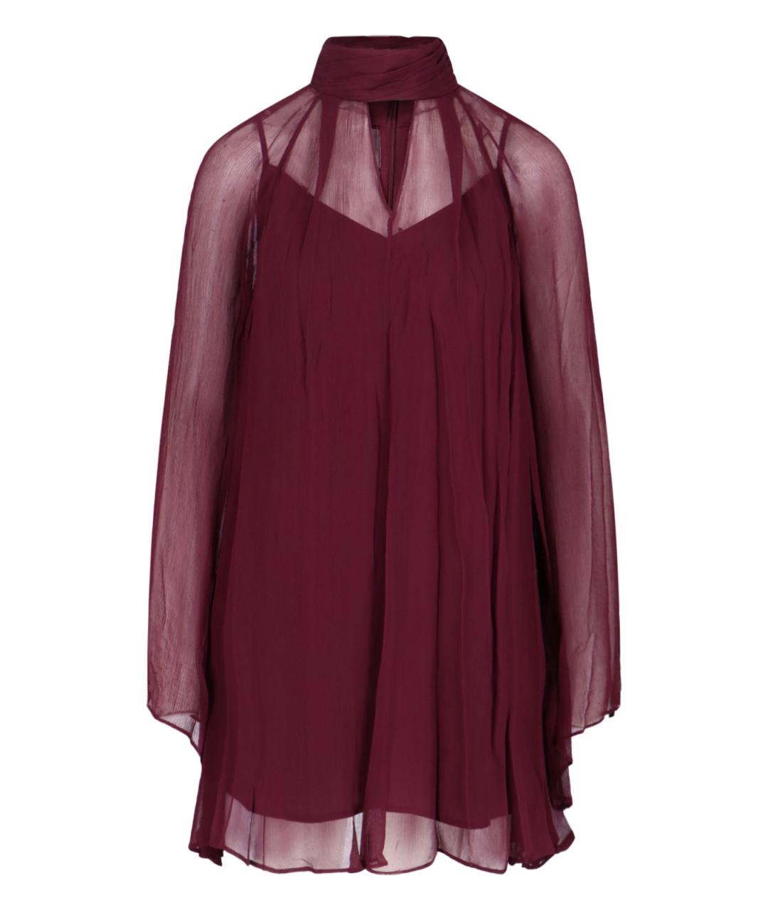 STAUD Бордовое вискозное вечернее платье, фото 1