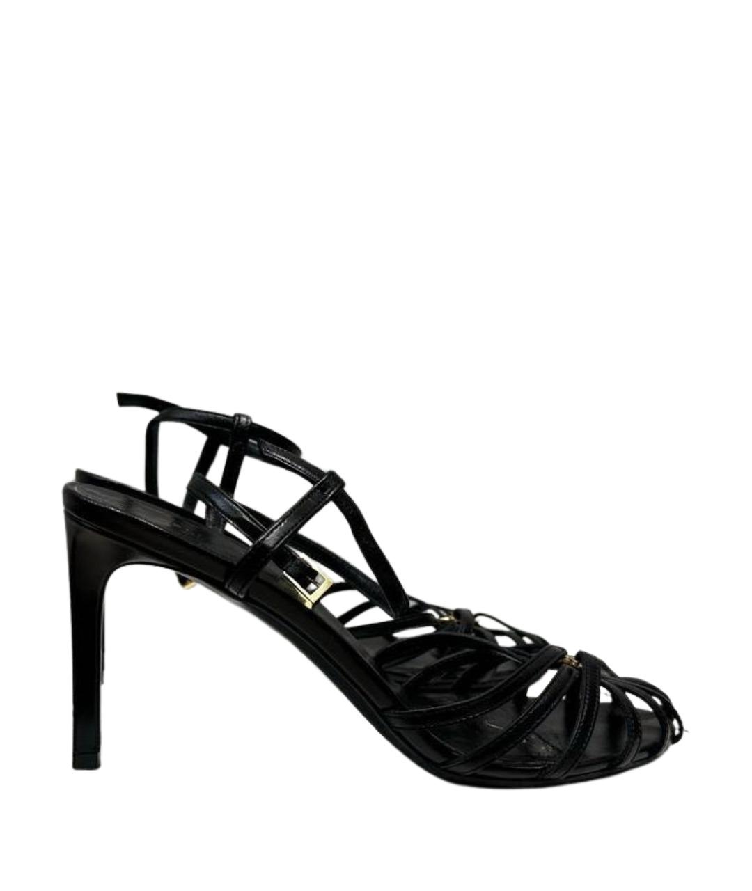 CELINE Черные кожаные босоножки, фото 1