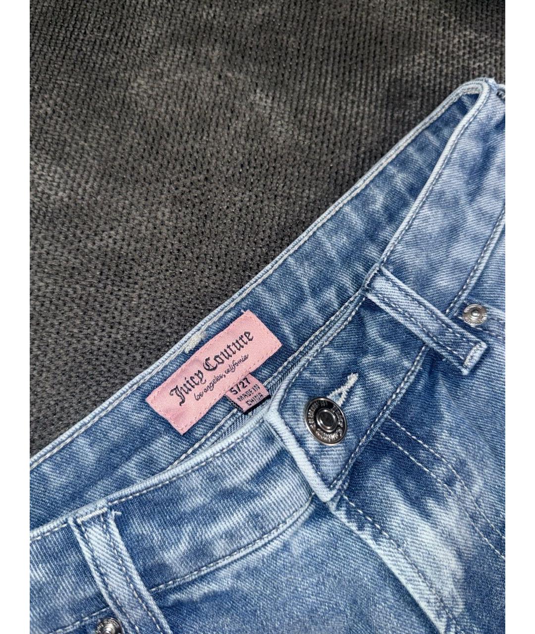 JUICY COUTURE Голубые прямые джинсы, фото 4