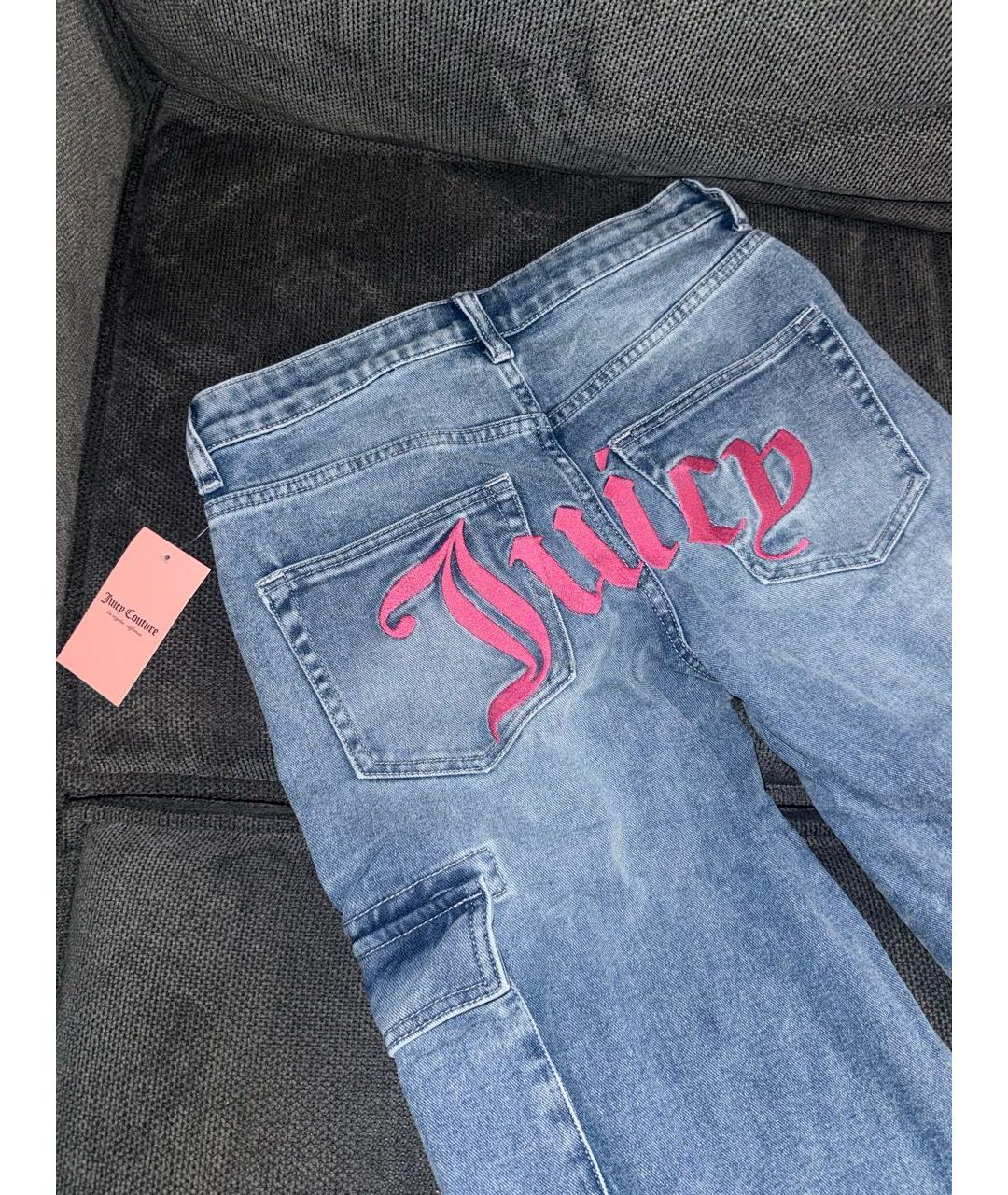 JUICY COUTURE Голубые прямые джинсы, фото 3
