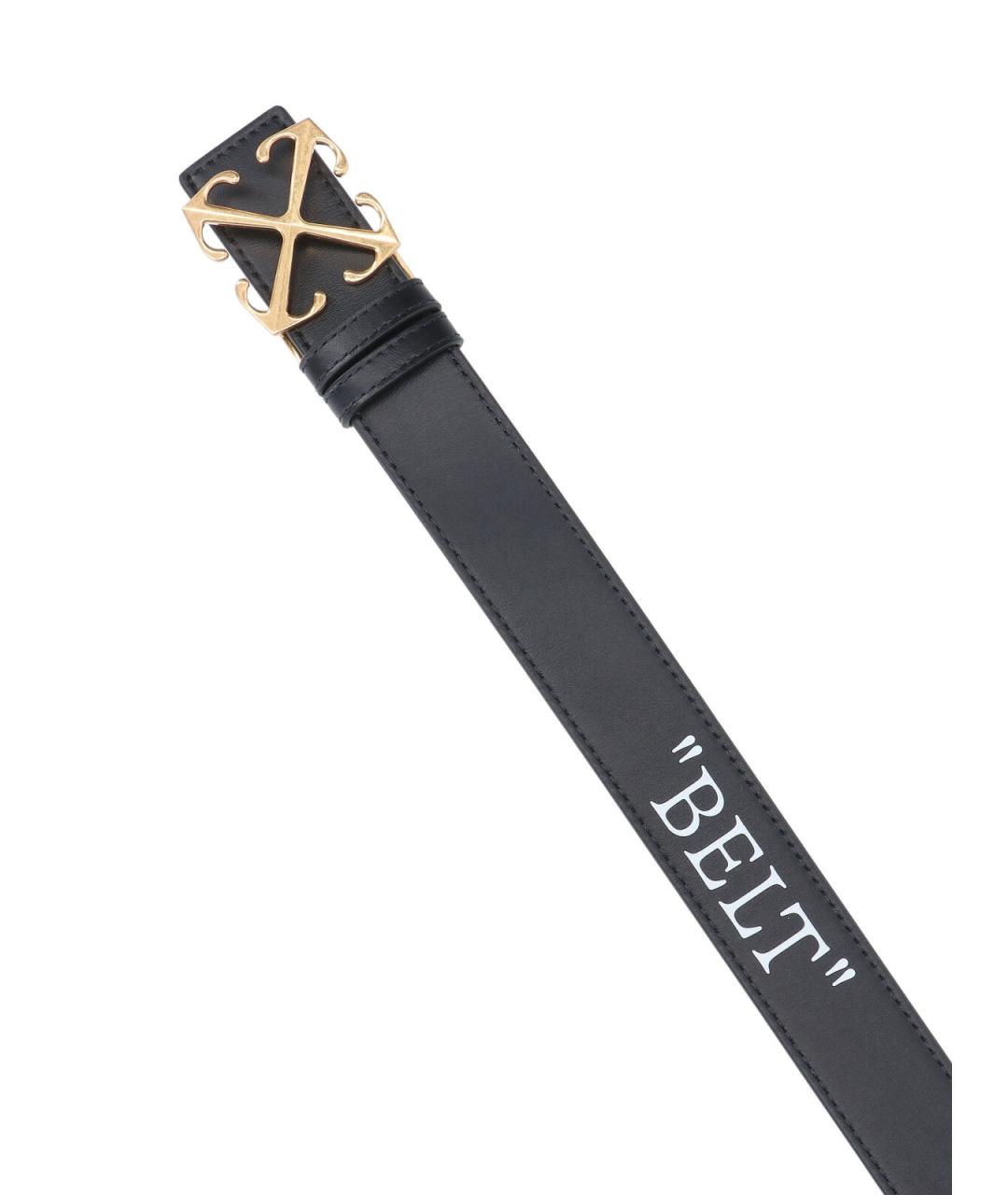 OFF-WHITE Черный кожаный ремень, фото 3