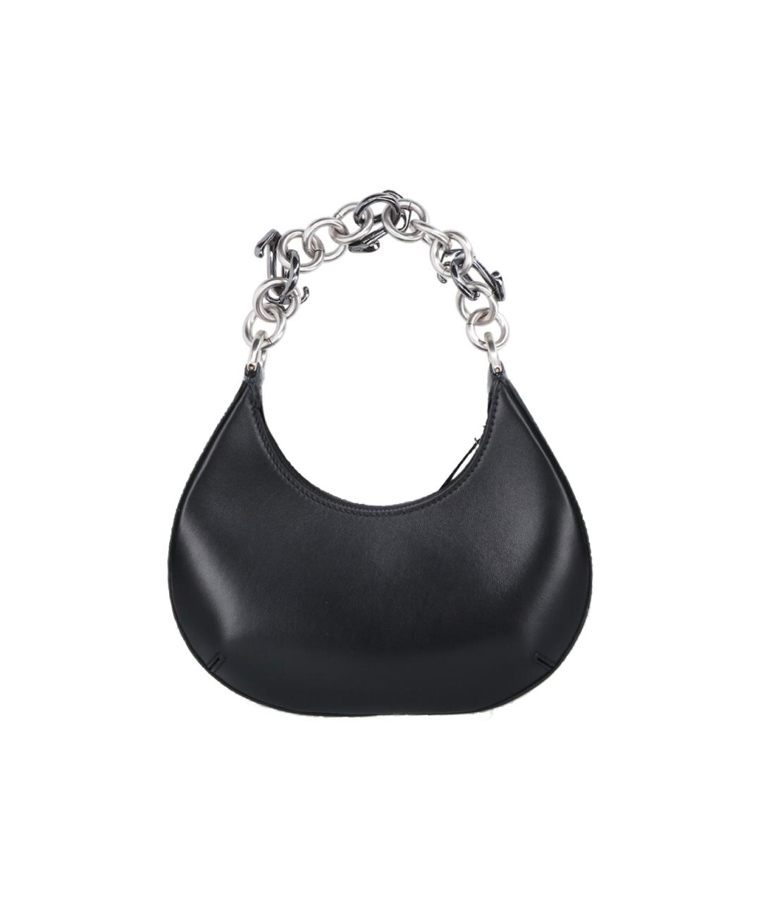 OFF-WHITE Черная кожаная сумка через плечо, фото 3