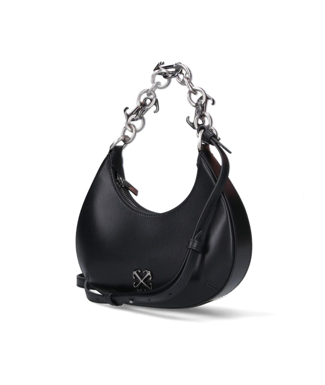 OFF-WHITE Черная кожаная сумка через плечо, фото 2