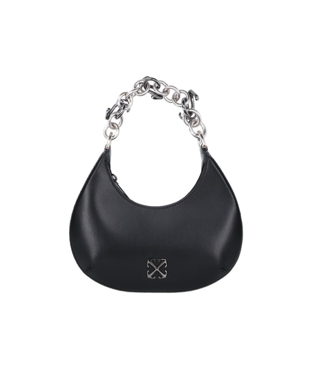 OFF-WHITE Черная кожаная сумка через плечо, фото 1