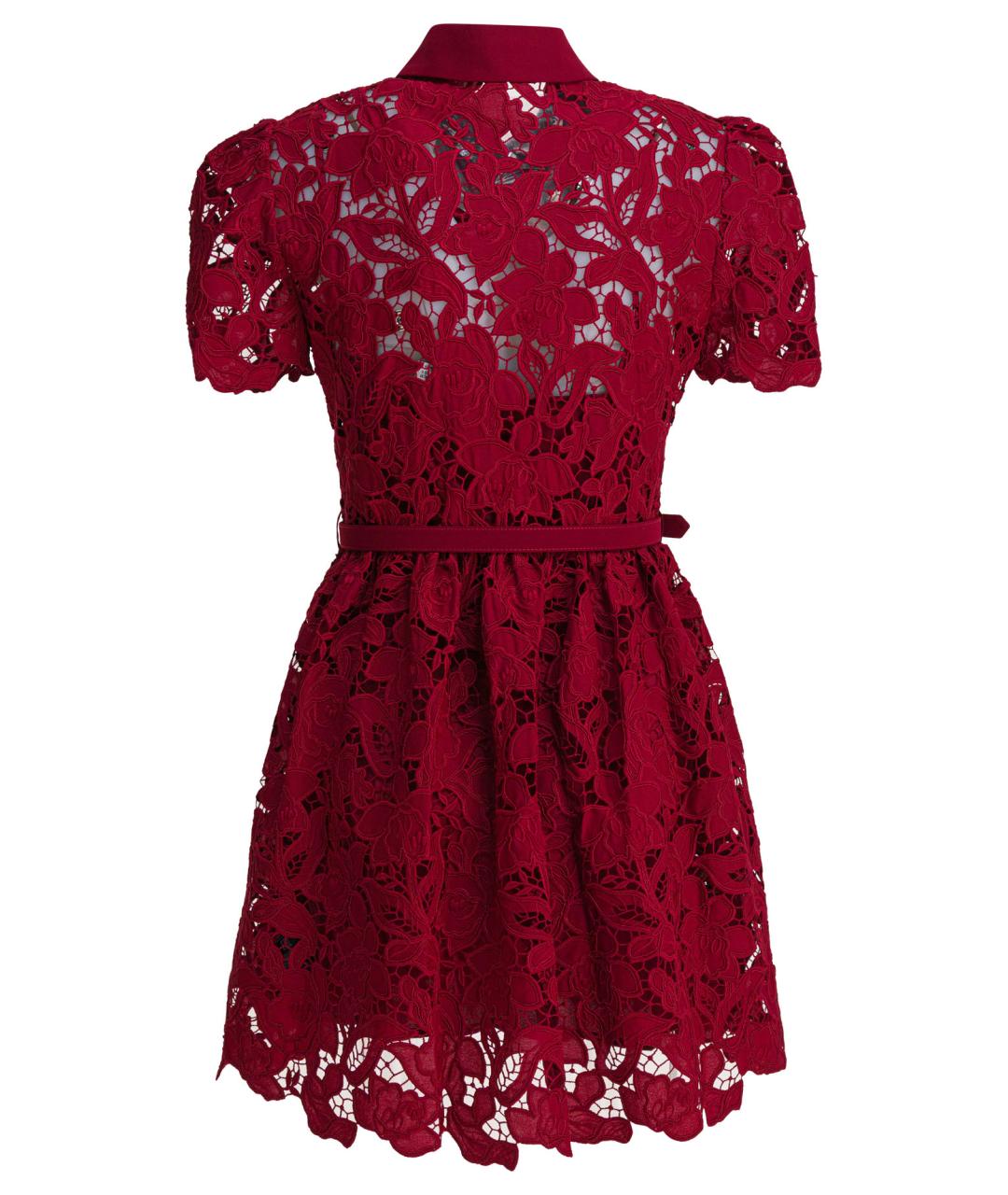 SELF-PORTRAIT Бордовое полиэстеровое коктейльное платье, фото 2