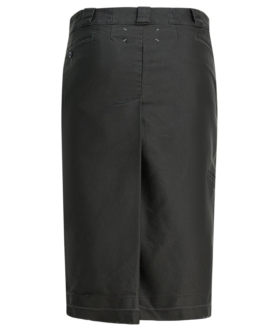 MAISON MARGIELA Серая хлопковая юбка миди, фото 2