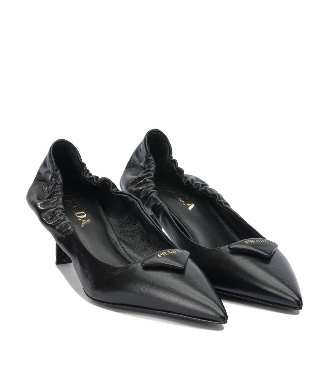 PRADA Черные кожаные туфли, фото 2