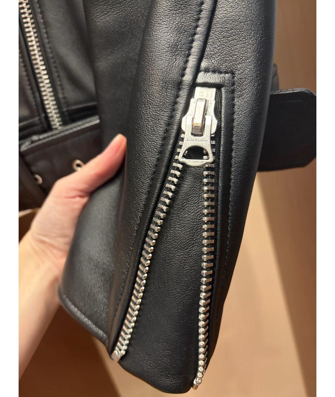 ACNE STUDIOS Черная кожаная куртка, фото 5