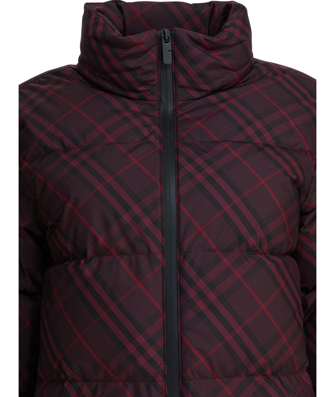 BURBERRY Бордовый полиэстеровый пуховик, фото 3