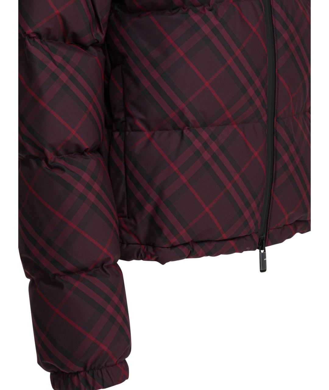 BURBERRY Бордовый полиэстеровый пуховик, фото 4